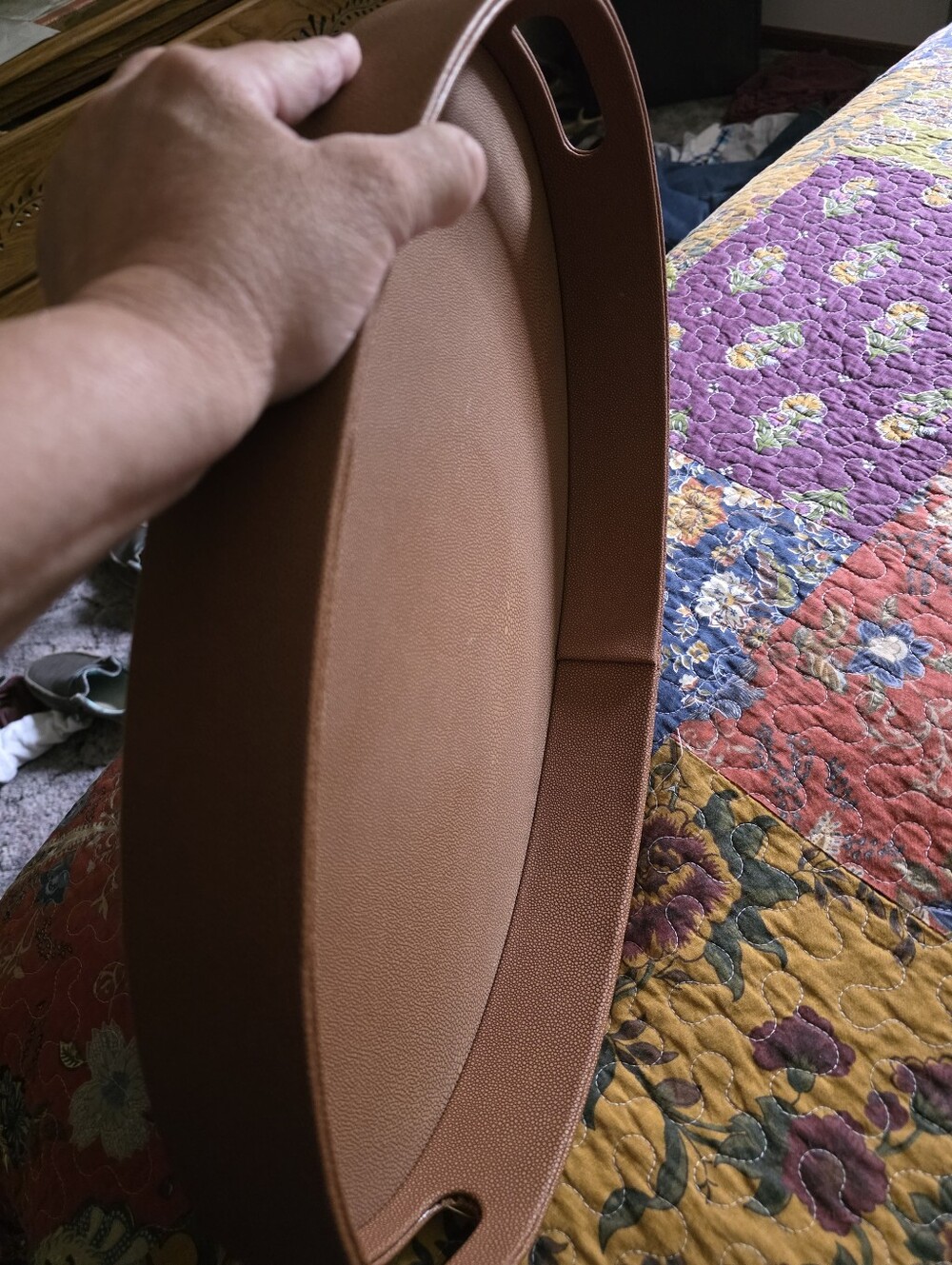 Brown Round Decorative Serving Tray - Home Accents - Picture 6 of 9